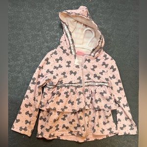 Pink & bow little girl hoodie sweater size ( in good condition)
